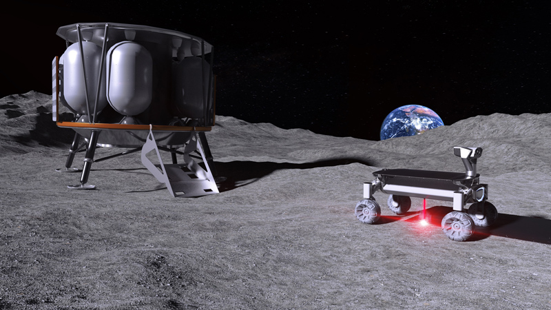 Simulation of Moonrise technology in action on the moon. Graphic: LZH.