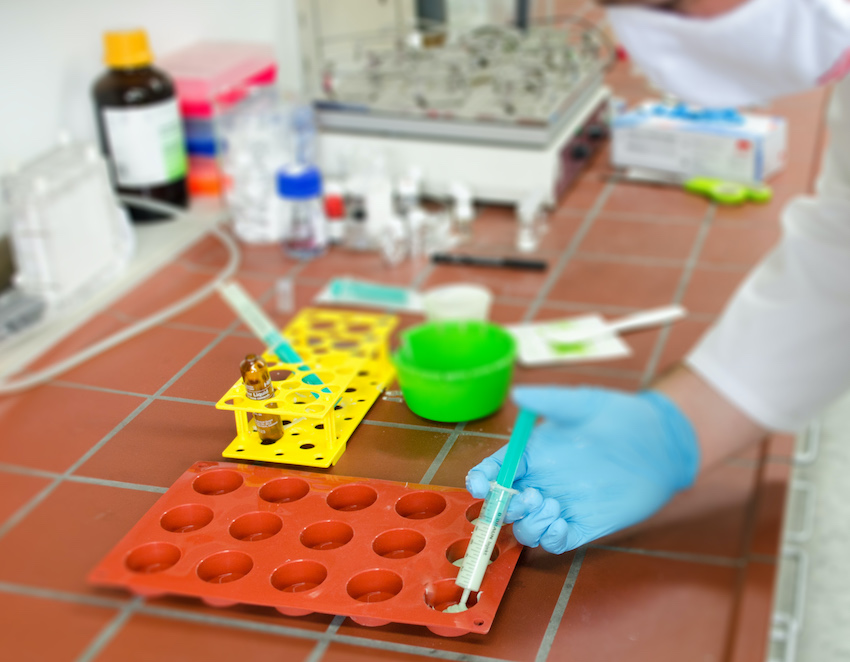 Freshly produced bone cement samples will be used to test the platform. Credit: LZH.