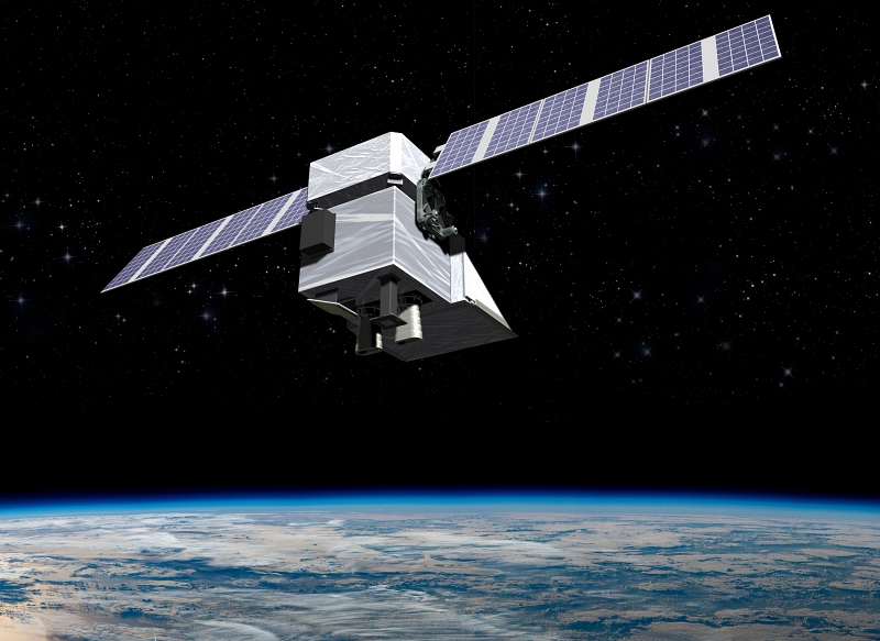 An artist's impression of the MethaneSAT satellite, which is now moving into the production phase at Ball Aerospace, and is scheduled for launch as soon as 2022. The SWIR spectrometer on board the craft is being designed to complement other orbiting methane detectors including ESA's TROPOMI, and Japan's GOSAT, by providing weekly reports on small but significant emissions of the potent greenhouse gas. Image: Ball Aerospace/EDF/MethaneSAT.