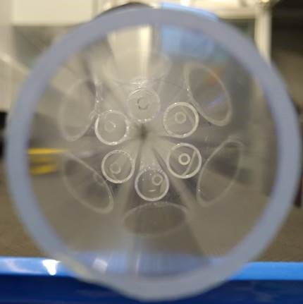 Less is more: Lathe process on hollowcore NANF fiber. Image: Lumenisity.