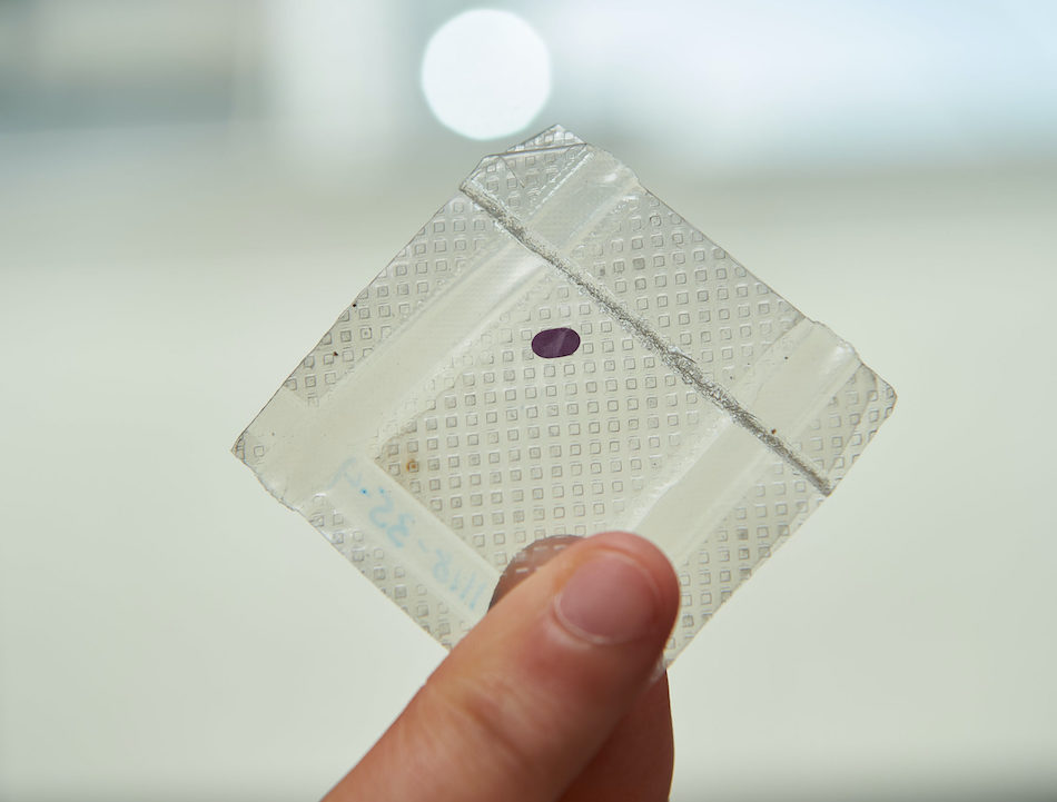 Artificial retina structures built from layered photoactive proteins. Credit: LambdaVision.