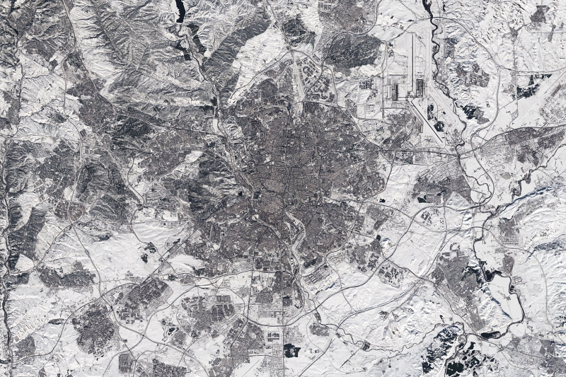 A snowy Madrid, captured by Teledyne e2v image sensors on board one of the European Space Agency's 