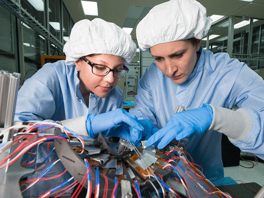 Fermilab pioneers the research and development of particle detection technology and scientific computing applications and facilities. Image courtesy of Fermilab.