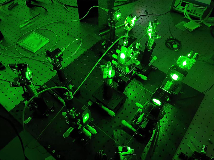 A setup of one of the camera prototypes in the laboratory. Credit: Florian Willomitzer/Northwestern University.