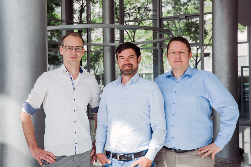 Blickfeld founders Florian Petit, Mathias M&uuml;ller, and Rolf Wojtech. Image: Blickfeld.