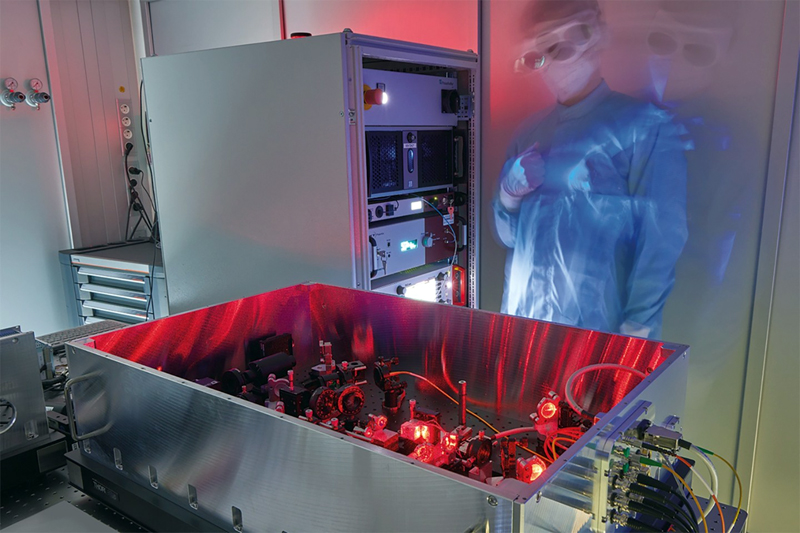 Fraunhofer and QuTech will work to strengthen Europe's innovative power and develop new technologies for quantum communication and quantum information networks. Shown here: laboratory prototype for a low-noise quantum frequency converter. Photo &copy; Fraunhofer ILT, Aachen, Germany.