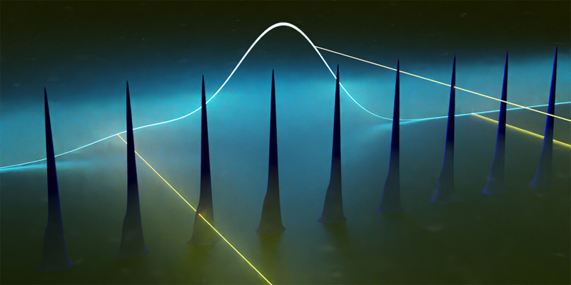 Femtosecond pulse formation in a mid-infrared quantum cascade laser is validated using an optical sampling method. Image: Philipp T&auml;schler, ETH Zurich.