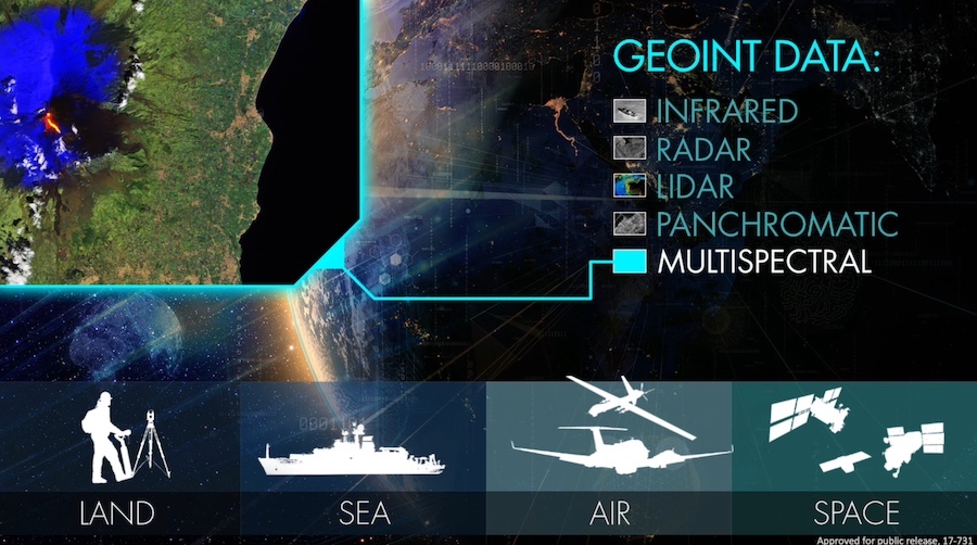 GEOINT capability is directly dependent on the sensors that provide the data. Credit: NGA/SPIE DCS.