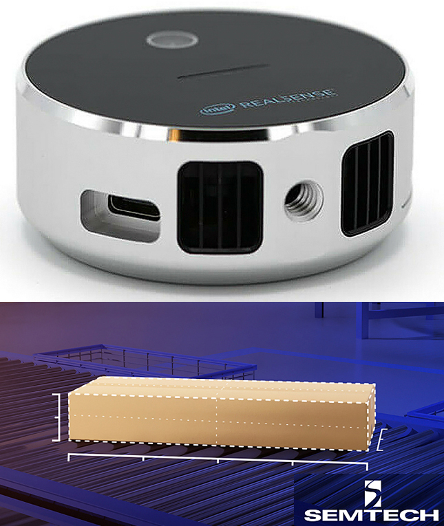The collaboration between Intel RealSense technology and Semtech's Signal Integrity Products Group has focused on enabling the L515 camera to work in low signal-to-noise ratio environments. The TIAs feature low input referred noise, which allows the L515 to be a power-efficient, high-accuracy LiDAR system at a resolution of up to 23 million depth points per second. Images: Intel and Semtech.