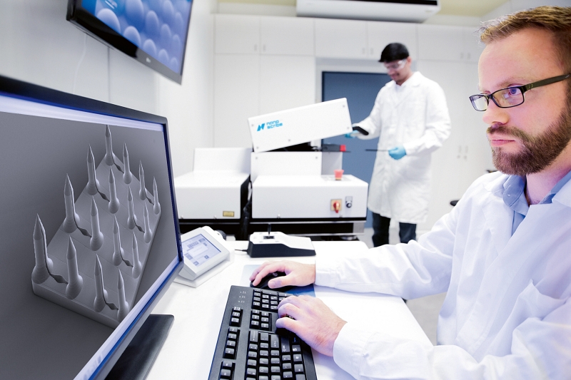 Nanoscribe's microfabrication systems, based on the underlying two-photon polymerization (2PP) technology, enable extremely precise additive manufacturing of nano-, micro- and meso-sized structures and objects, says the company. More than 2500 system users are now said to benefit from rapid prototyping and manufacturing processes in research laboratories, multi-user facilities and production sites in academia and industry. Photo: Nanoscribe.