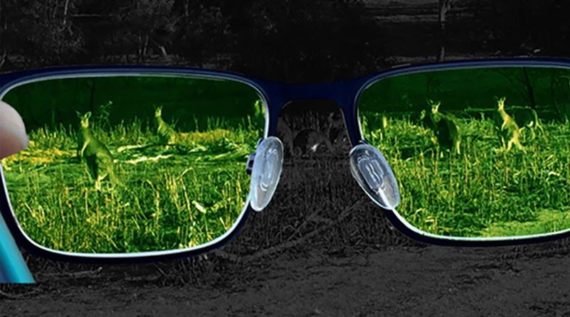 Prototype technology is ultracompact, ultralight, and may one day enable infrared imaging on standard glasses. Credit: Lei Xu, Nottingham Trent University.