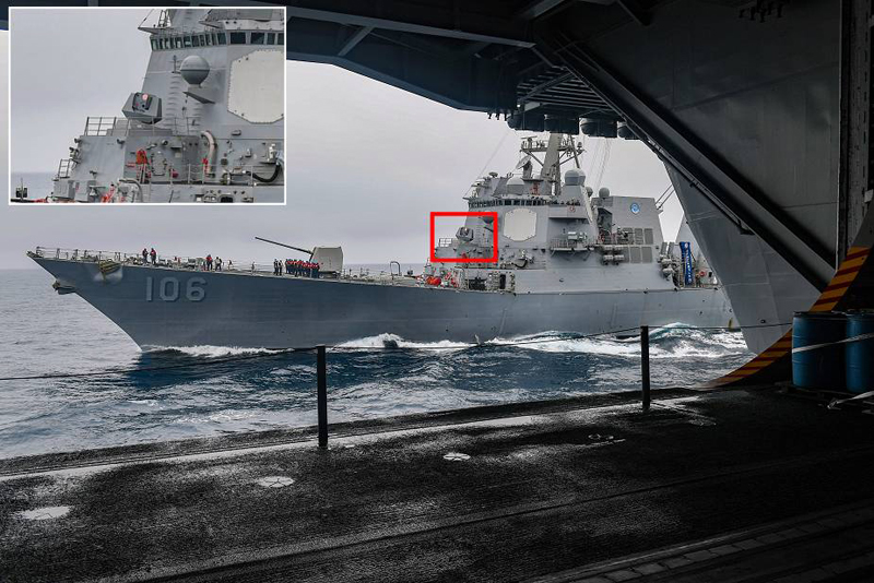 U.S. Navy USS Stockdale (DDG-106), an Arleigh Burke-class Flight IIA guided missile destroyer is now armed with ODIN laser weapon. Picture courtesy of U.S. Navy.