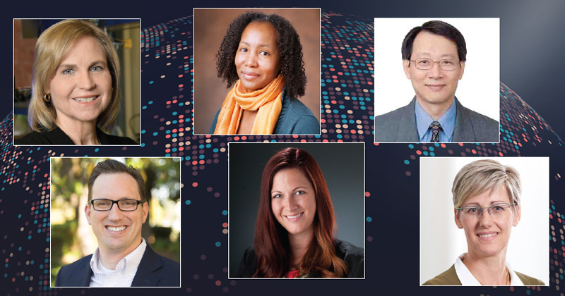 Top row, left to right: Jennifer Barton, Audrey Bowden, Gong-Ru Lin; bottom row, left to right: Jason Mulliner, Allison Barto, Rebecca Fahrig. Image courtesy of SPIE.
