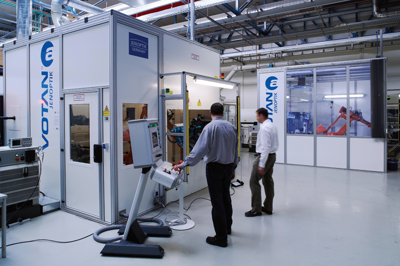 Laser system development in Jenoptik's facility in Jena, Germany. Credit: Heiner M&uuml;ller-Elsner / Jenoptik.