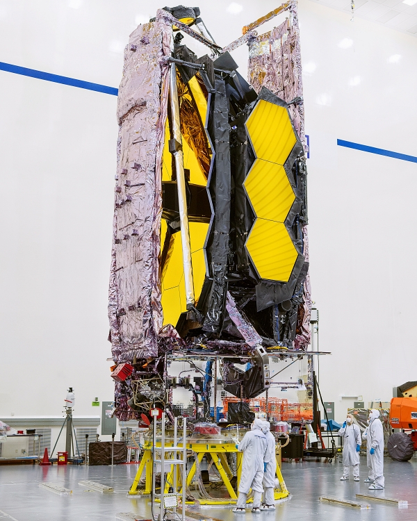 Fully assembled and fully tested, NASA's James Webb Space Telescope completed its primary testing regimen last month and is now being prepared for shipment to the European spaceport in Kourou, French Guiana. Credits: NASA/Chris Gunn