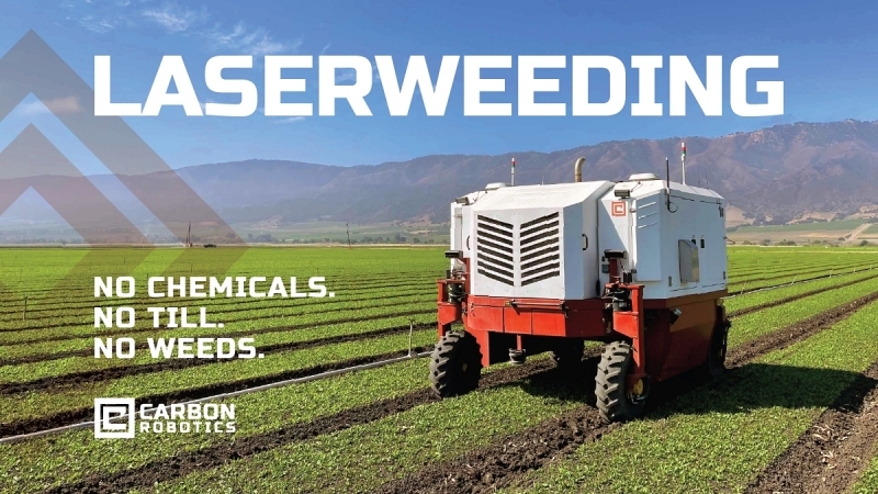 In demand: Carbon Robotics says that demand for its autonomous laser weeder vehicle is so strong that it is already taking orders to be delivered in 2023. A new $27M round of financing should help it address the backlog. Image: Carbon Robotics.