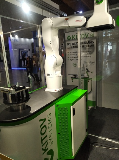 Automated inspection: Kitov.ai's booth at the VISION trade fair in Stuttgart. The Israel-based company won the 2022 VISION Award after beating 60 other entrants and five finalists.