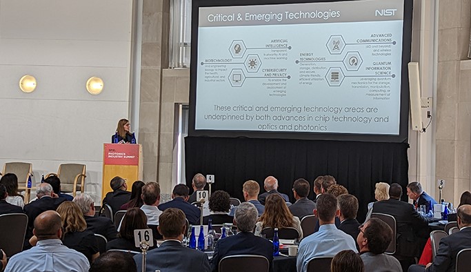 NIST Director Laurie Locascio highlights the impact of optics and photonics technologies. Image: SPIE.