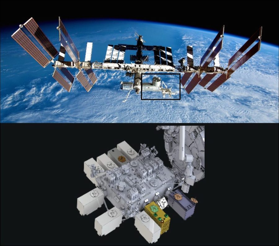 The Global Ecosystem Dynamics Investigation instrument on the International Space Station. Credit: NASA.