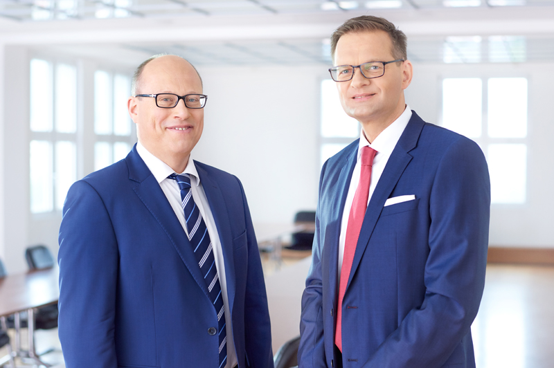 Top team: Hans-Dieter Schumacher, CFO, and Dr. Stefan Traeger, CEO. Photo: Jenoptik.