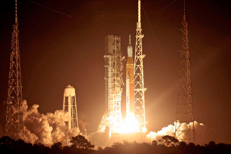 NASA's Orion spacecraft launched aboard the agency's Space Launch System (SLS) rocket on Nov. 16 as the first Artemis mission the Moon. Credit: Lockheed Martin / NASA.