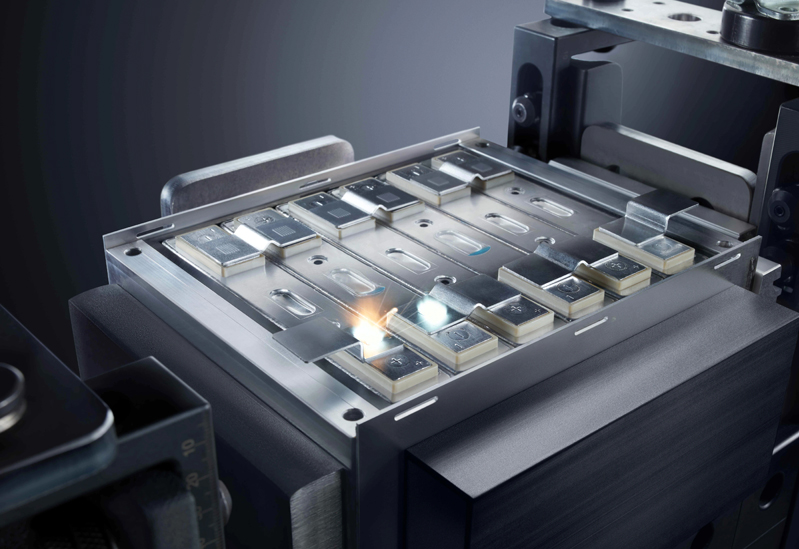 Laser technologies are key to new methods of producing e-vehicle batteries. Image courtesy of: Messe M&uuml;nchen.