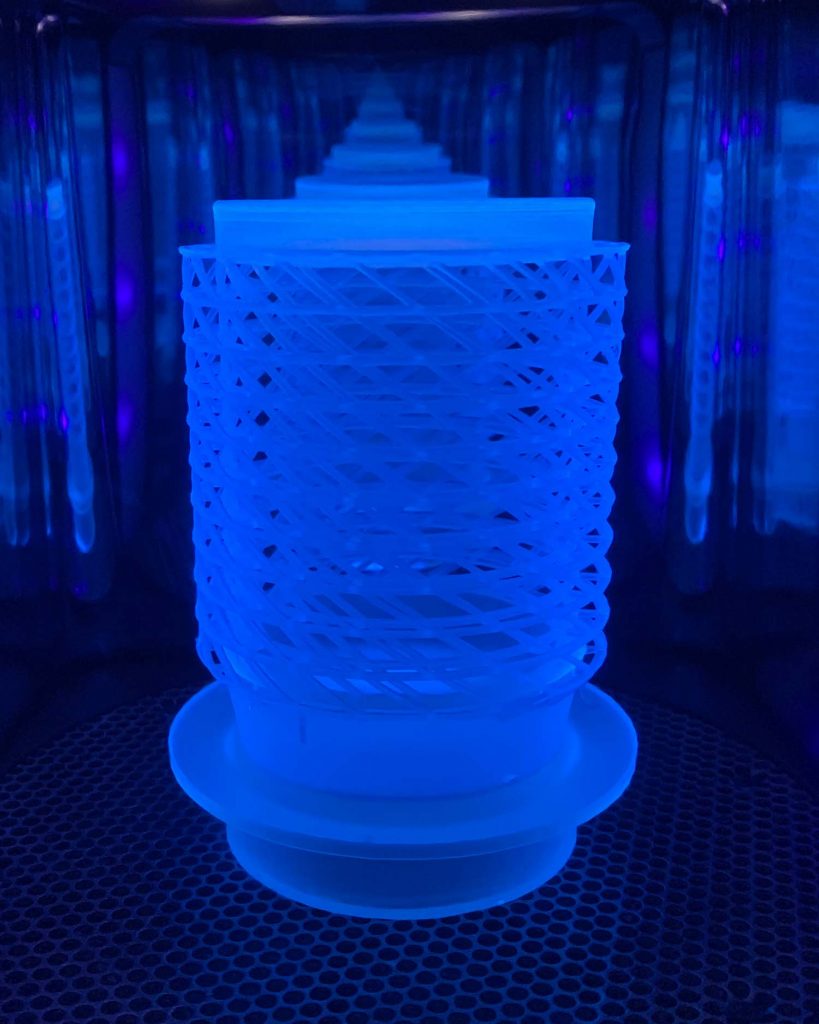 A large-scale replica of the scaffold that supports the heart tissue. In the miniPUMP, the scaffold is tiny, with many parts measured in microns. At such a fine scale, ordinarily stiff materials become flexible. Credit: Christos Michas/Boston University.