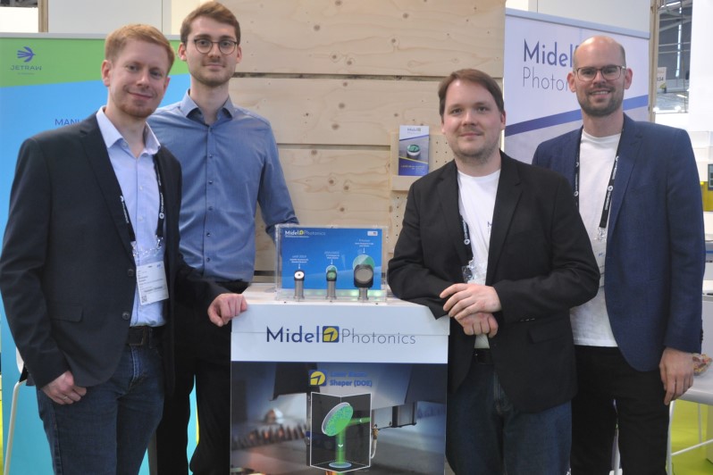 Midel Photonics' team: (L-R) Christopher Grossert, Frederik Wolf, Christian Wahl, and David Dung. Photo: Matthew Peach.