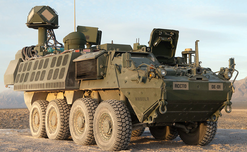 Laser protection for the Stryker (military vehicle) platform. Image: Raython, Kord & Partners.