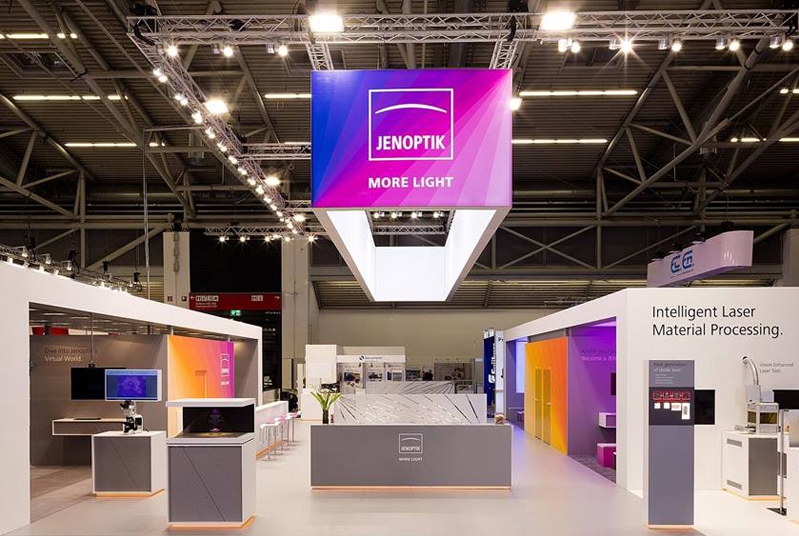 Jenoptik's booth at the LASER World of Photonics event in Munich earlier this year: the German company is experiencing very strong growth in sales and orders thanks to what it now describes as the 