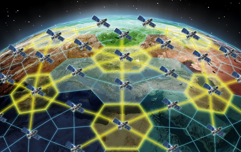 DARPA's Space-Based Adaptive Communications Node program. Graphic: DARPA.