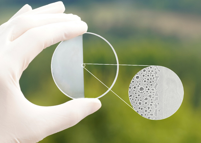 Optical coating system combines antifogging and antireflective properties. The new technology could help boost the performance of lidar systems. Credit: Anne G&auml;rtner, Fraunhofer Institute for Applied Optics and Precision Engineering and Friedrich Schiller University Jena.