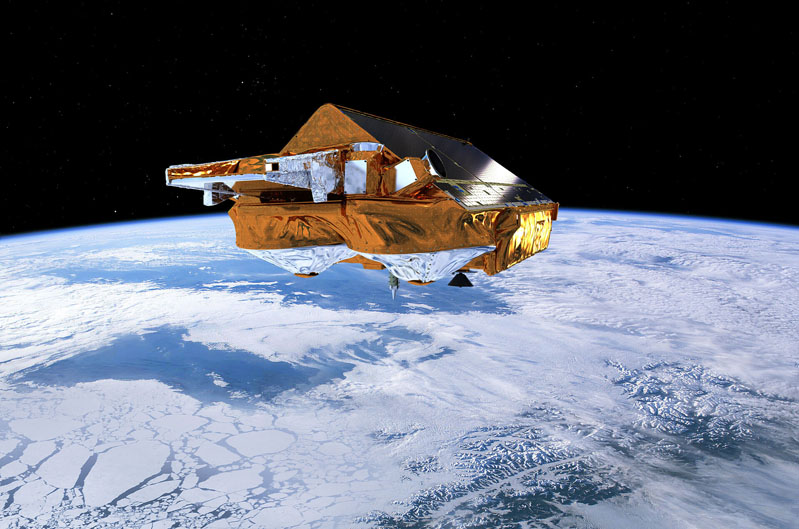 ESA's Earth Explorer CryoSat mission is dedicated to precise monitoring of changes in the thickness of marine ice floating in the polar oceans and variations in the thickness of the vast ice sheets that blanket Greenland and Antarctica. &copy; ESA/AOES Medialab.