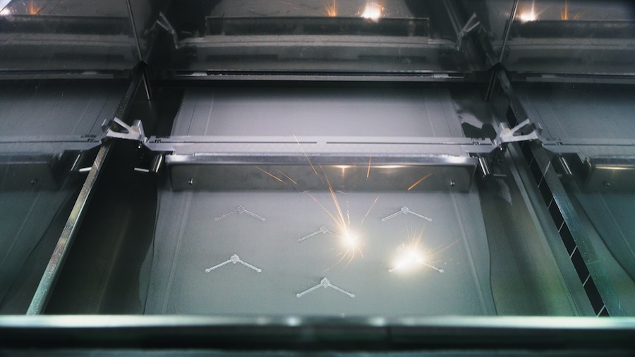 Additive manufacture with TEMPUS technology. Credit: Renishaw.