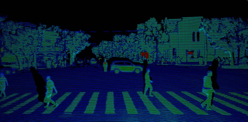 A point-cloud pattern captured by Hesai's 