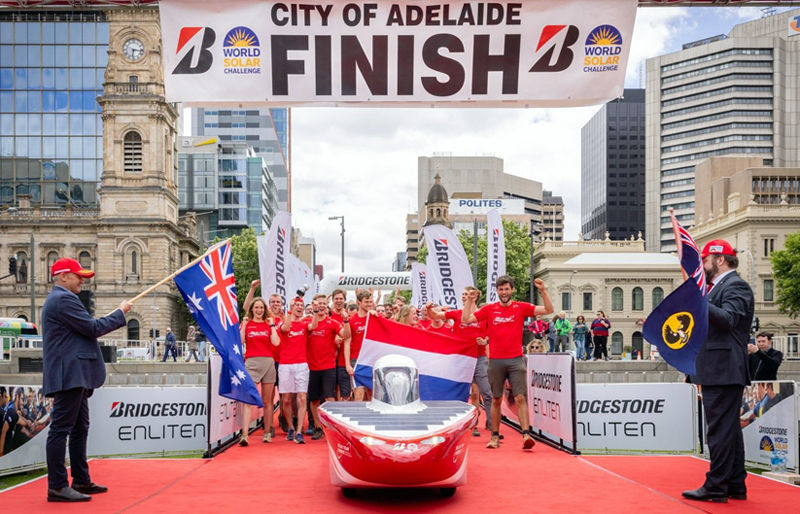 Solar Team Twente finished second at the Bridgestone World Solar Challenge. Photo: U Twente.