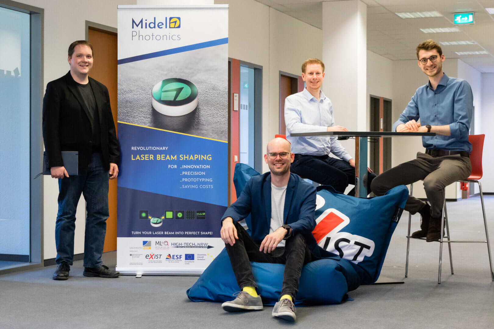 Midel men: Christian Wahl, David Dung, Christopher Grossert, Frederik Wolf. Picture: Midel Photonics.