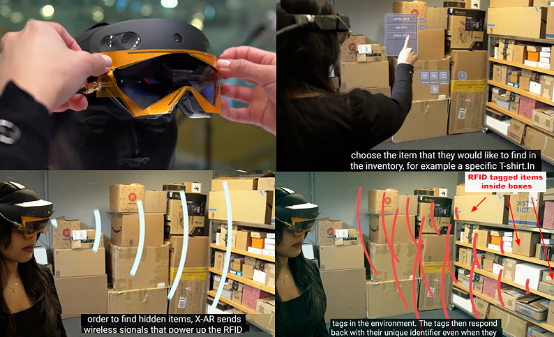 MIT researchers have built an AR headset that could help workers locate objects for e-commerce orders or identify parts for manufacture. Images: MIT Media Lab.