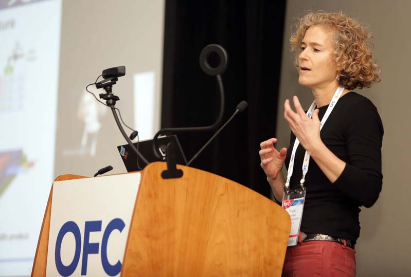 Dr. Keren Bergman, who is Charles Batchelor Professor of Electrical Engineering at Columbia University (N.Y.) where she also serves as the Faculty Director of the Columbia Nano Initiative. Credit: OFC.

High-performance data centers are increasingly bottlenecked by the energy and communications costs of interconnection networks. Dr. Bergman said, 