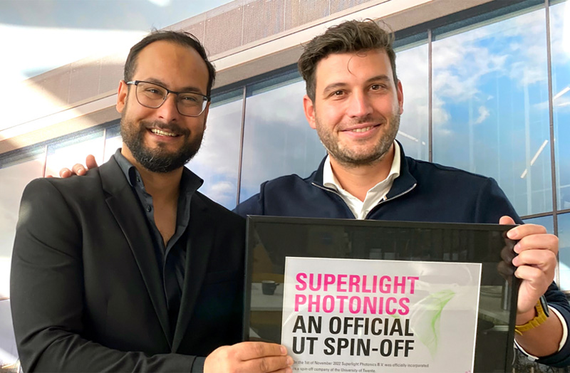 Superlight Photonics founder Haider Zia (L) with the company's CEO Jaap Beernink.