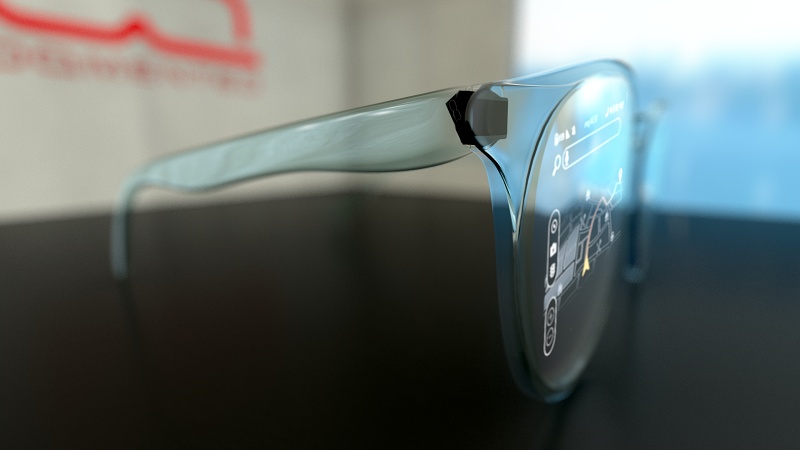 OQmented's MEMS laser beam scanner for AR/VR glasses is based around tiny optomechanical components including biaxial mirrors for fast scanning and hemispherical optics to ensure a wide field of view. Image: OQmented.