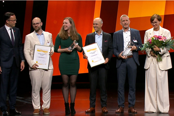 MantiSpectra wins the Startup Award for its ChipSense product at the opening of Hannover Messe 2023. Image: MantiSpectra.