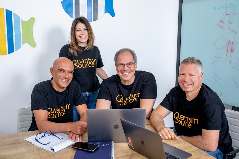 The Quantum Source leadership team (l-r): Oded Melamed, CEO; Shlomit Semel, VP of HR; Gil Semo, VP of R&D; Professor Barak Dayan, chief scientist. Photo: Business Wire.