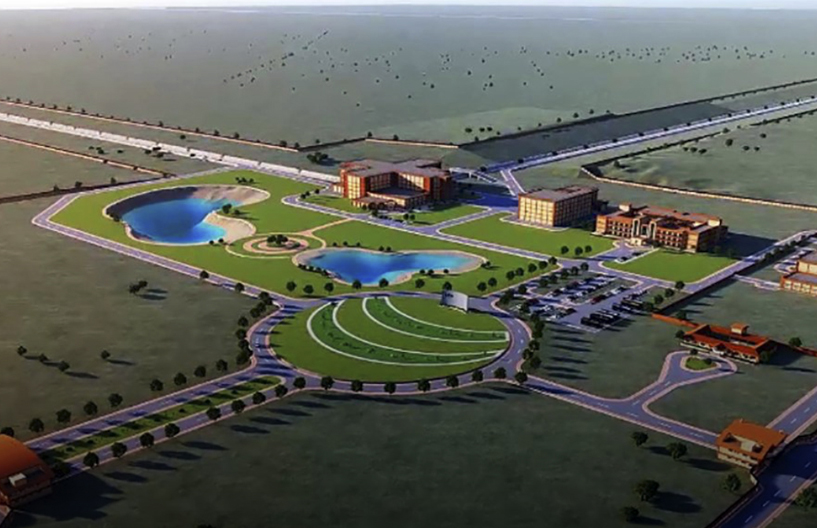  The planned facility-which, like the LIGO observatories in Hanford, Washington, and Livingston, Louisiana, will include an L-shaped interferometer with 4km-long arms-will be built near the city of Aundha in the Indian state of Maharashtra. Graphic courtesy of Caltech.
