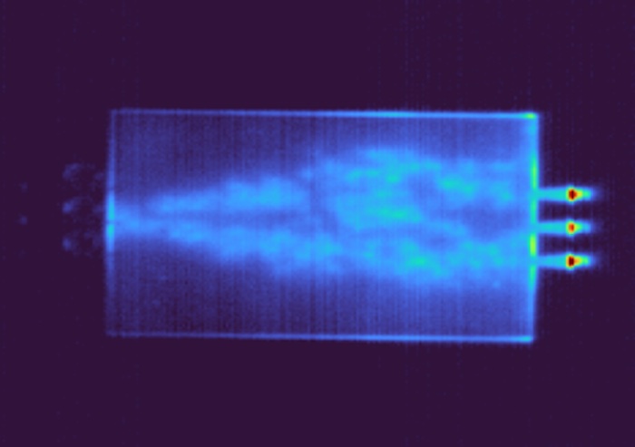 Light creates a computational network on a piece of unpatterned semiconductor wafer. The Feng Lab team's achievement allows for on-chip processing with no lithographic etching, signaling cheaper and easier manufacturing and superior accuracy for AI applications. Credit: University of Pennsylvania.