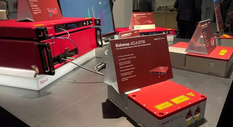 These narrow-linewidth fiber lasers from NKT Photonics are being aimed at the emerging field of commercial quantum technology applications. The Danish firm's parent company had signed a deal to sell NKT Photonics to Japan's Hamamatsu Photonics, but that agreement has now been blocked by Denmark's Ministry for Industry, Business, and Financial Affairs. Photo: NKT Photonics.