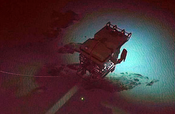 Using laser spectroscopy, the Laser Divebot collects data from undersea rocks, sediments, water, and biological samples. Credit: Ocean Exploration Trust, NOAA.