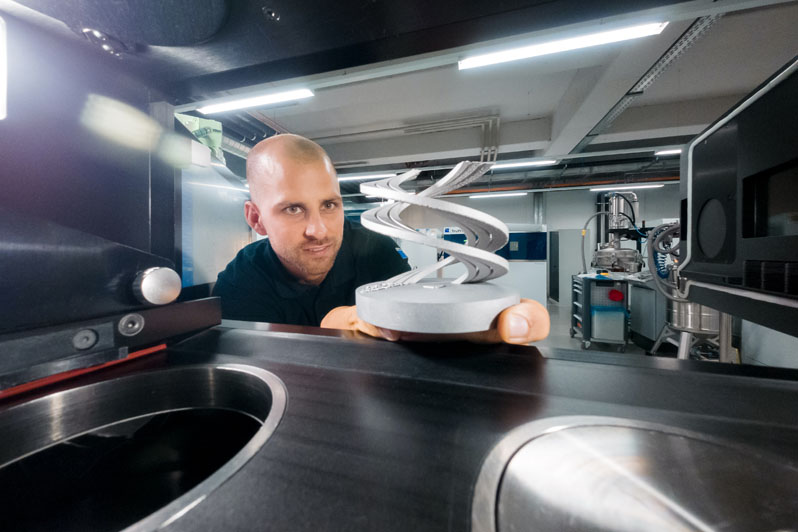 

Caps

01 Support-free 3D printing. The advantages of support-free printing are particularly appealing for parts that feature large cavities or challenging overhangs. Photo: Trumpf.

02 TruTops Print allows users to print parts with extreme overhangs as low as 15 degrees without requiring support structures. Photo: Trumpf. 

03TruTops Print enables the 3D printer to use the optimum printing strategy for each different area of the part, thus eliminating the need for support structures. Photo: Trumpf.
