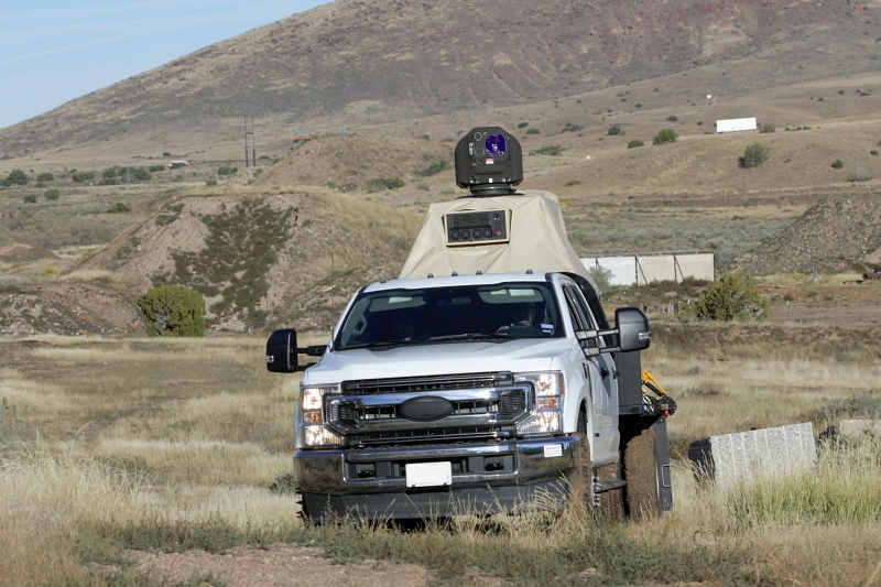 At 15 kW, the laser weapon being delivered to Raytheon UK is a lot less powerful than some of the directed energy systems currently under development in the US and elsewhere. However, its relative portability and affordability is expected to prove advantageous as a new way to counter threats posed by drones. Photo: Raytheon UK/RTX.