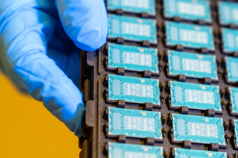 Glass substrate test units at Intel's Assembly and Test Technology Development factories in Chandler, Arizona, in July 2023. Intel's advanced packaging technologies come to life at the company's Assembly and Test Technology Development factories. Credit: Intel.